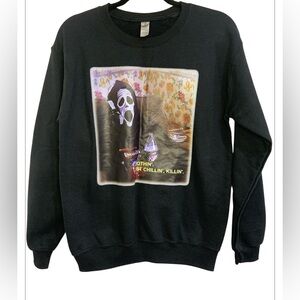 Ghostface Scream Black Graphic Crewneck Sweater